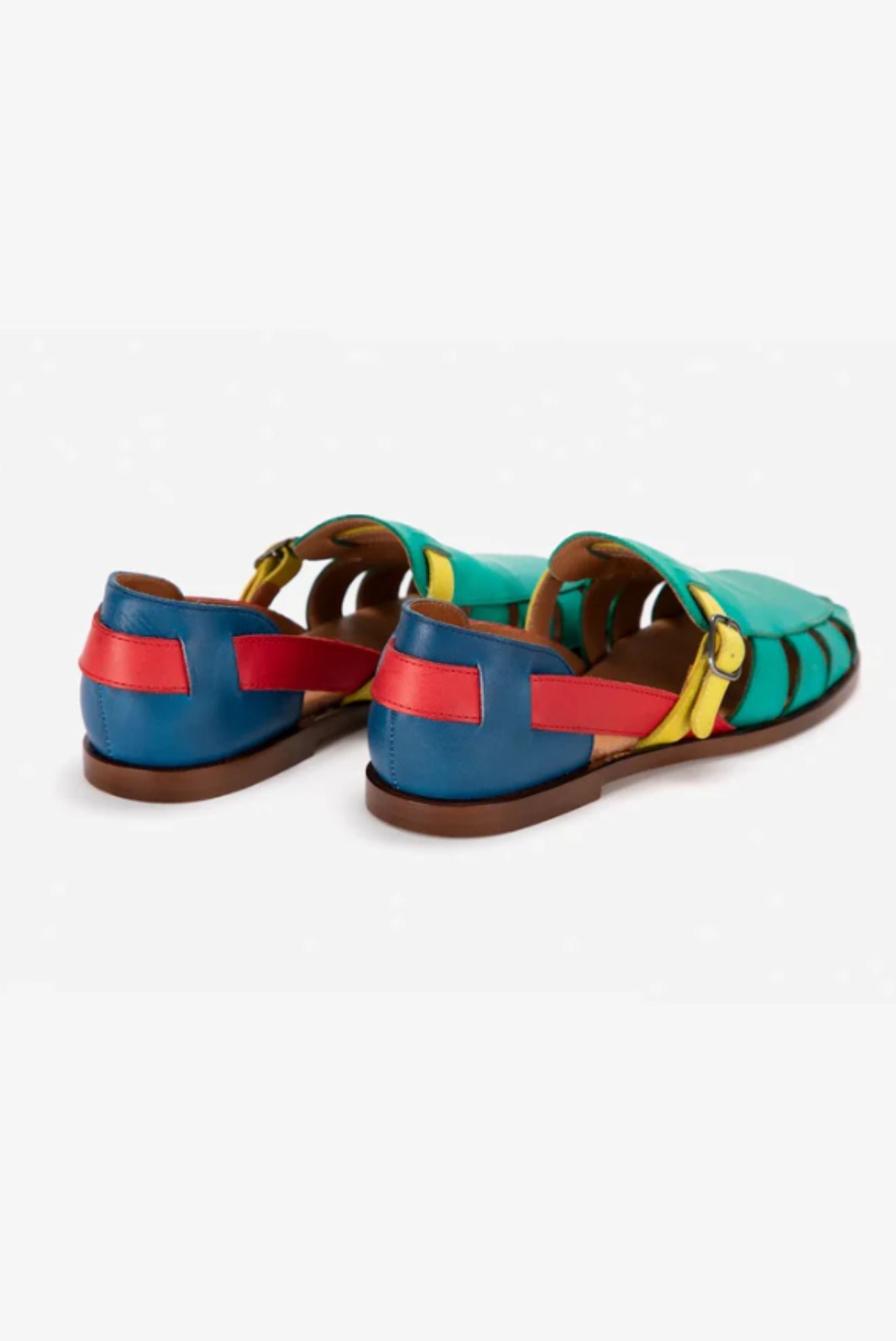 Sandalia de cuero Pickles color bloc