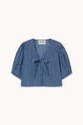 BLUSA CON LAZO A RAYAS