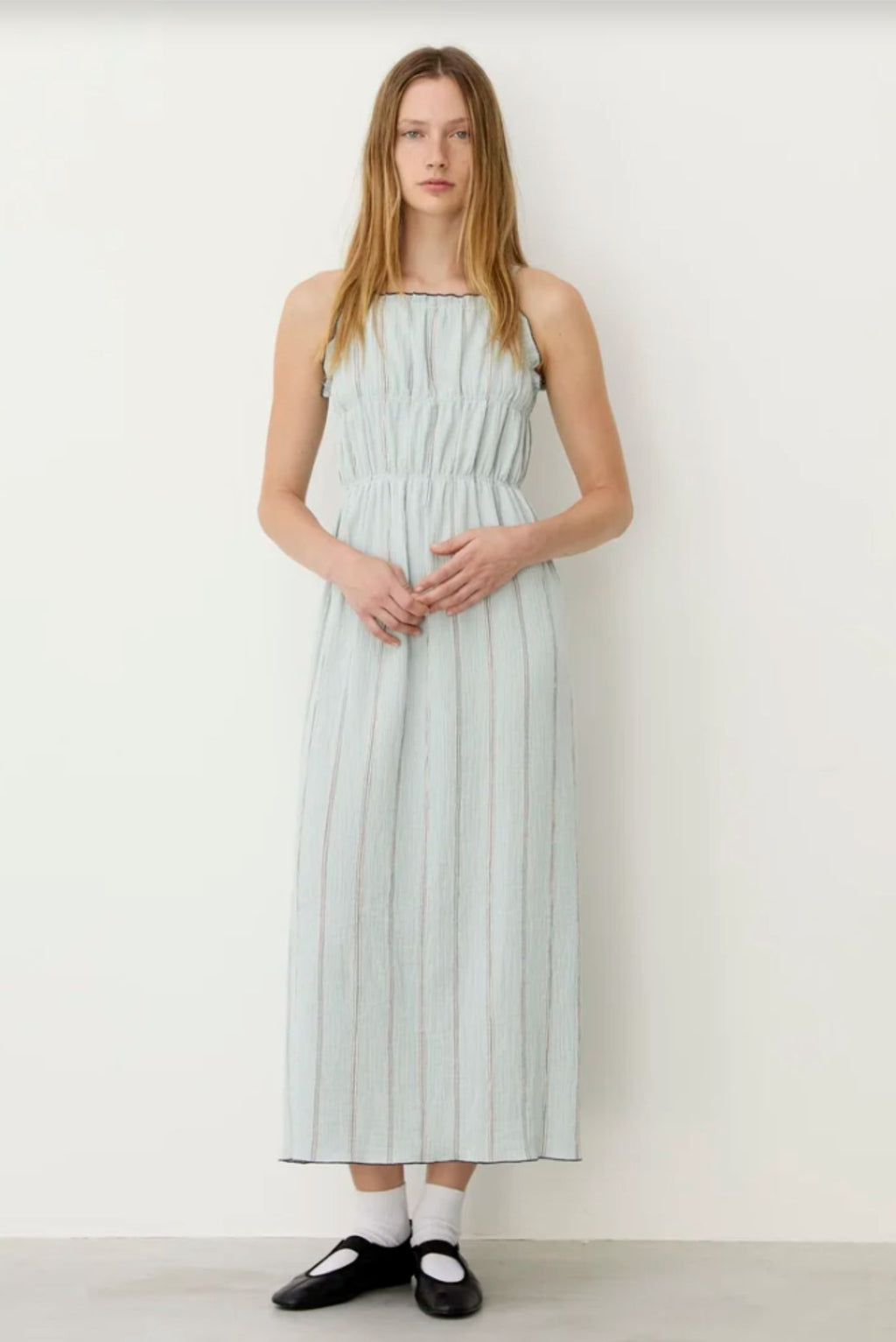 Vestido Encina de rayas azul claro