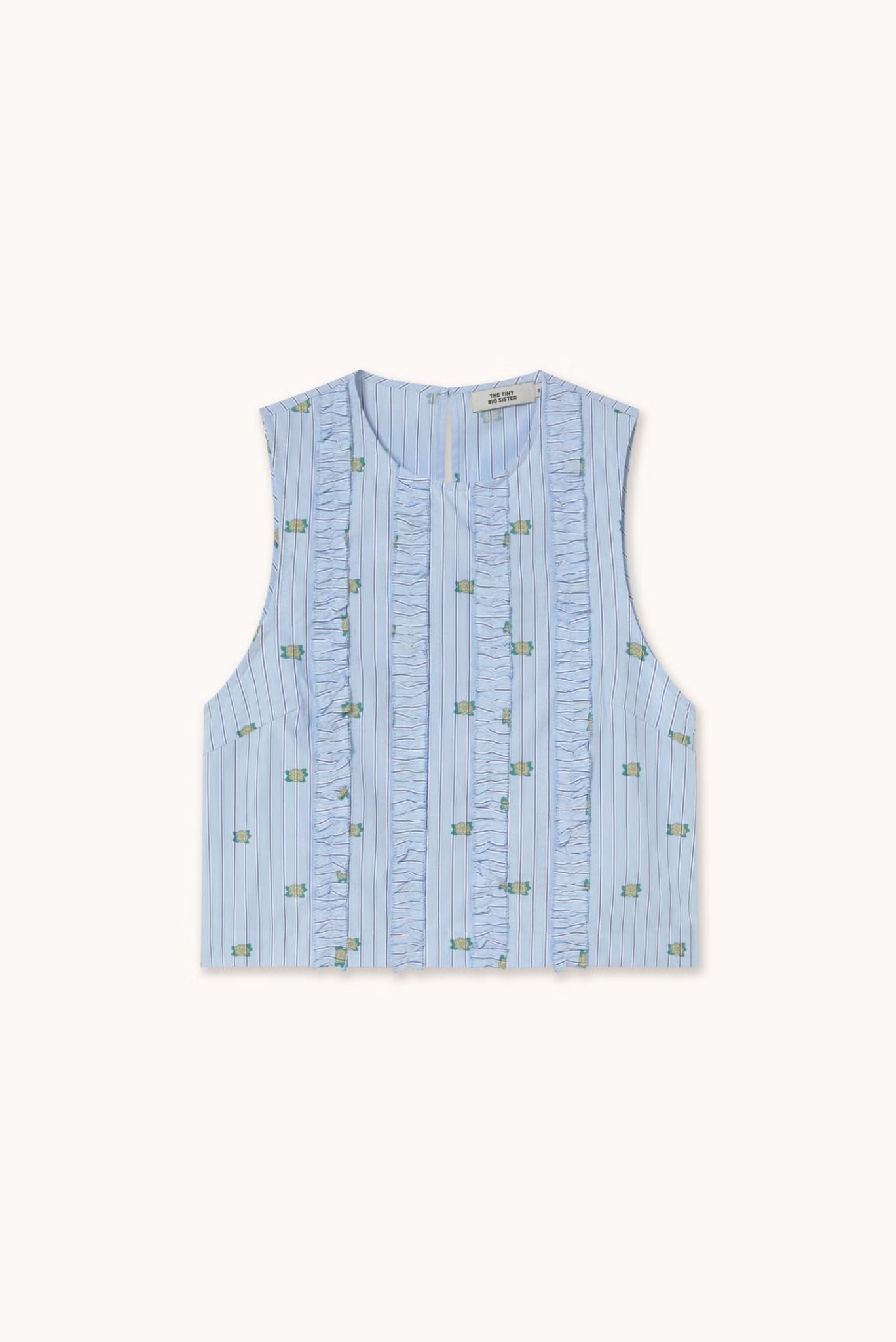 TOP CON VOLANTES A RAYAS MINI FLOWERS