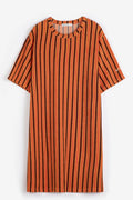 Vestido corto en tejido de rizo a raya