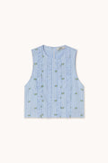 TOP CON VOLANTES A RAYAS MINI FLOWERS