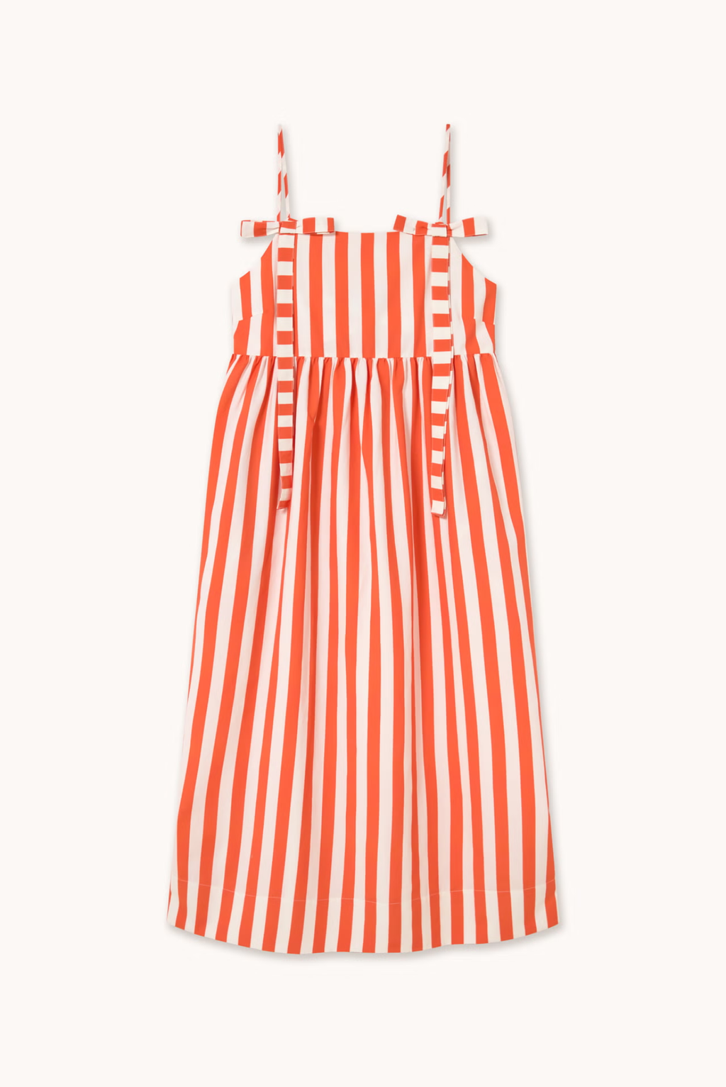 VESTIDO CON LAZOS A RAYAS