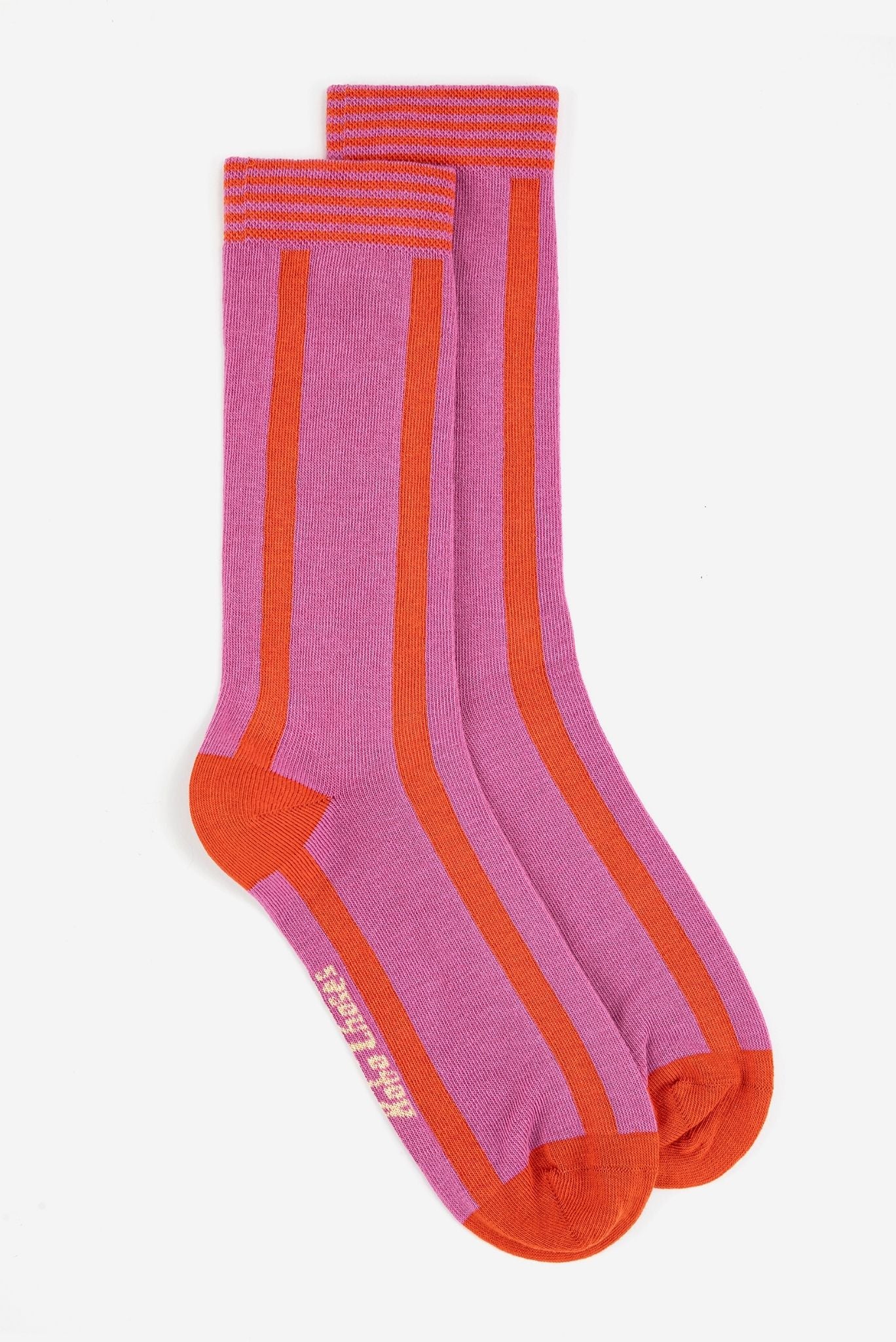 Calcetines largos de algodón rosa