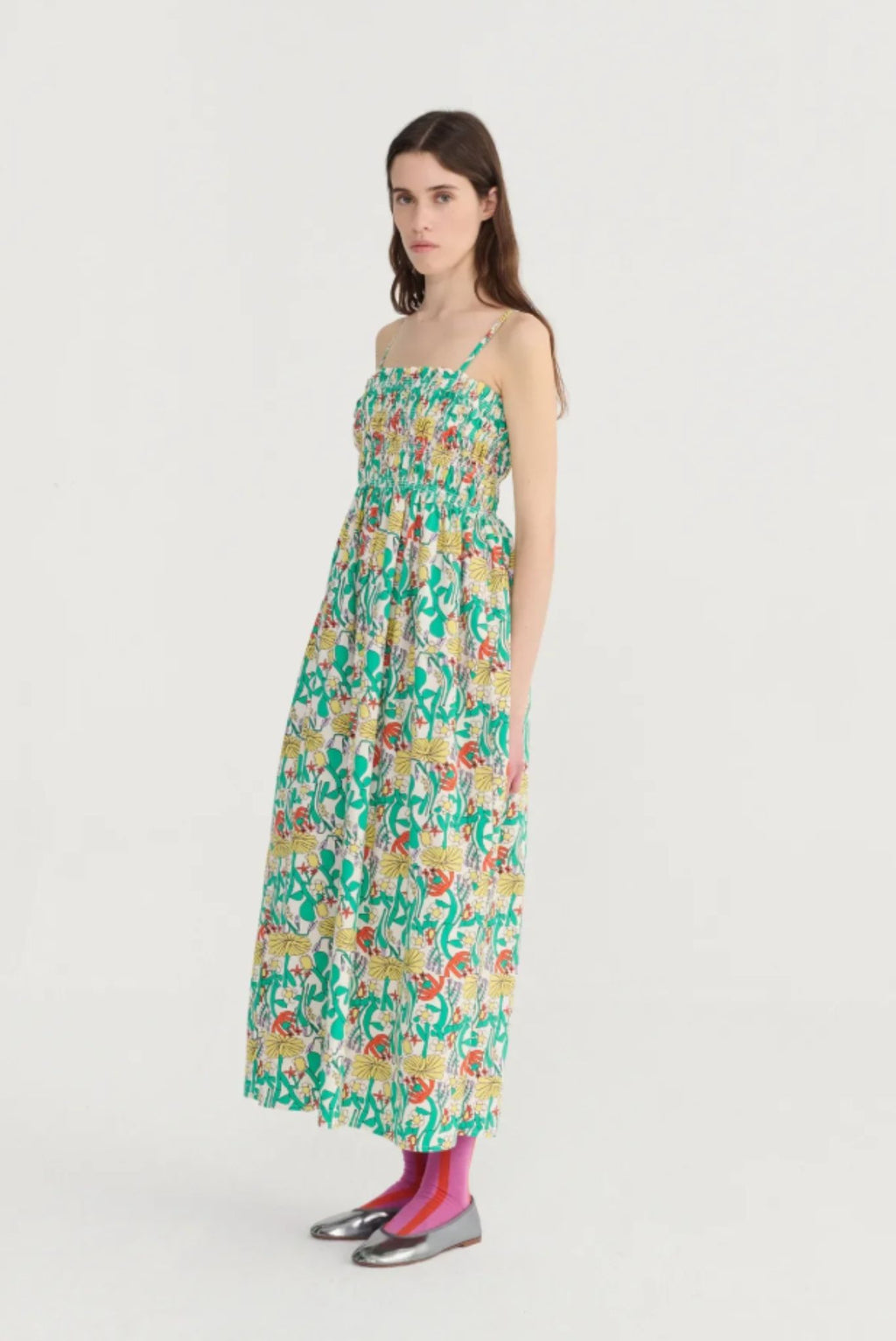 Vestido bustier fruncido Color Herbalist