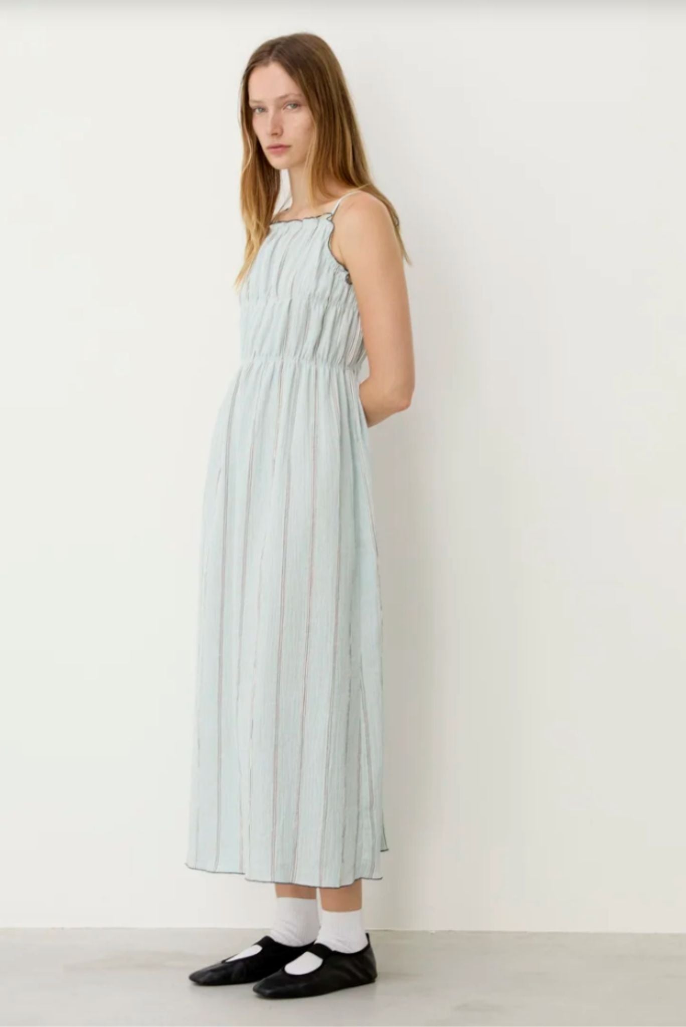 Vestido Encina de rayas azul claro