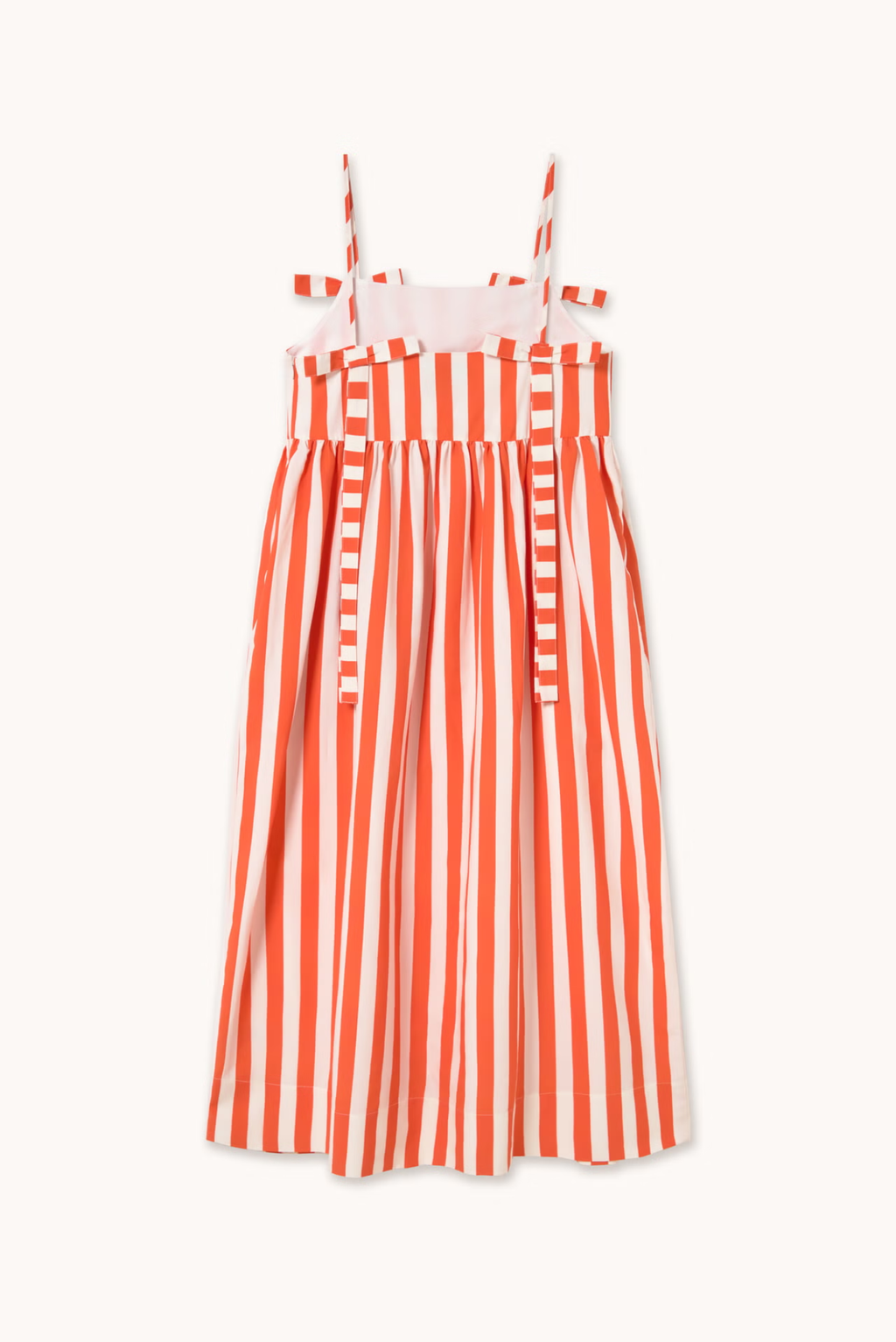VESTIDO CON LAZOS A RAYAS