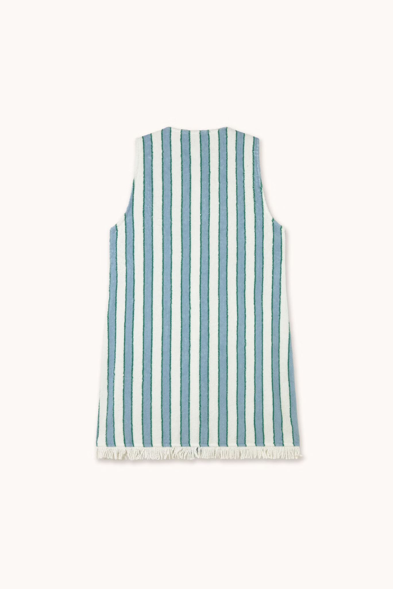 VESTIDO CORTO DE RIZO A RAYAS