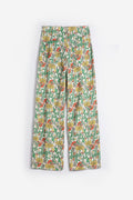 Pantalones capri de sarga con estampado de herbolarios de colores