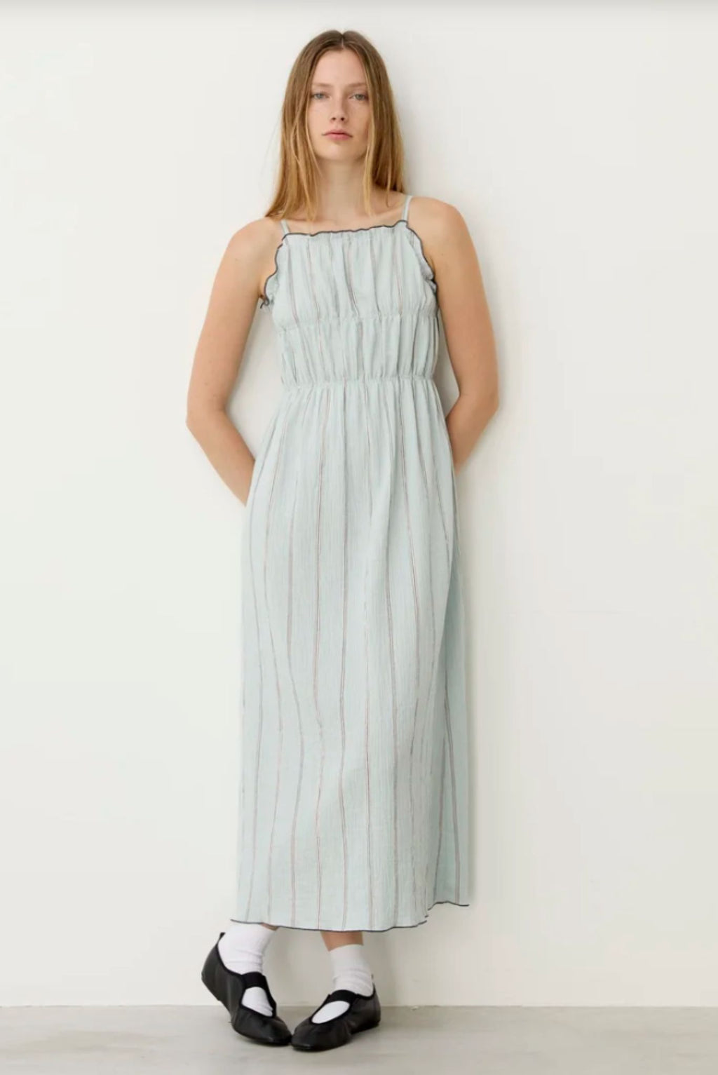 Vestido Encina de rayas azul claro