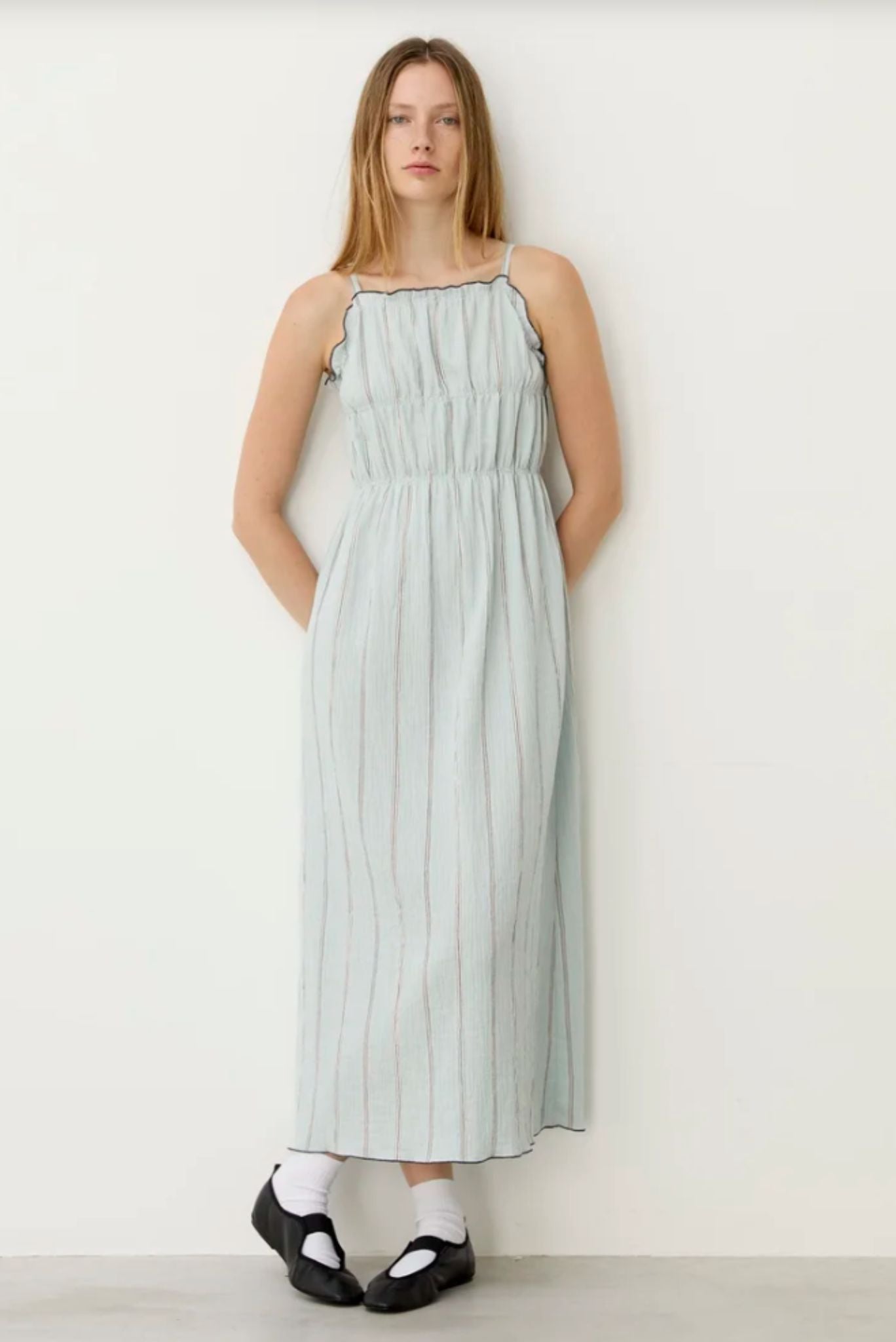 Vestido Encina de rayas azul claro