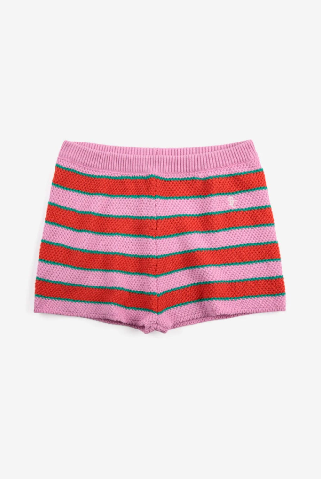 Pantalón corto de punto a rayas